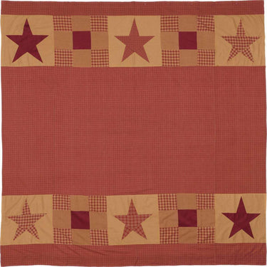 Ninepatch Star Shower Curtain w/ Patchwork Borders 72
